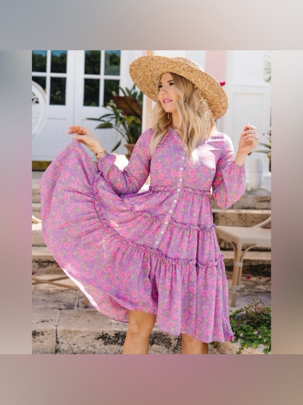 Ivy City Co Lydia Dress in Pink Floral